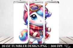 Excited Cute Unicorn, Transparent 20 Oz Tumbler Product Image 2