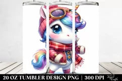 Excited Cute Unicorn, Transparent 20 Oz Tumbler Product Image 2