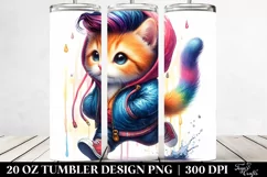 Running Cat Watercolor | 20 oz Tumbler Product Image 2