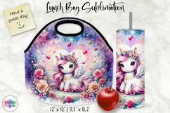 Valentines Day Lunch Bag, Unicorn Magic Lunch Bag & Tumbler Product Image 1