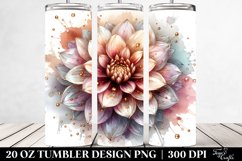 20 Oz Tumbler Sublimation | Shiny Dahlia Golden Product Image 2
