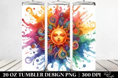 Colorful Watercolor Sun | 20 oz Tumbler Product Image 2