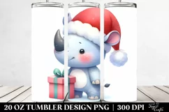 Happy Rhino with Gift Box, Transparent 20 Oz Tumbler Product Image 2