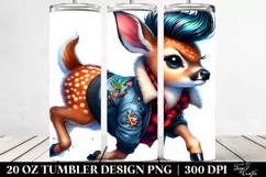 Vibrant Baby Deer Running with Cool Haircut | 20 oz Tumbler Product Image 2