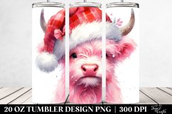 New Year Highland Cow Clipart, High-Res 20 Oz Tumbler Product Image 2