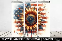 Watercolor Vintage Rusted Sunflower with Confetti | 20 oz Product Image 2