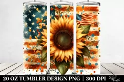Watercolor Vintage Rusted Sunflower with Confetti | 20 oz Product Image 2