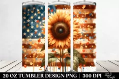 Watercolor Vintage Rusted Sunflower with Confetti | 20 oz Product Image 2
