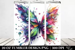 sAbstract Vibrant Watercolor Butterfly | 20 oz Tumbler Product Image 2