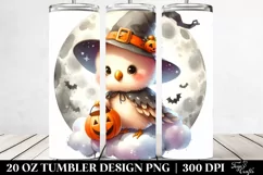 Cute Parrot for Halloween, Transparent 20 Oz Tumbler Product Image 2