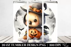 Cute Parrot for Halloween, Transparent 20 Oz Tumbler Product Image 2