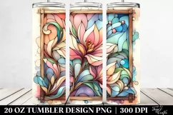 Abstract Pastel Magnolia Stained 20 Oz Tumbler Product Image 2