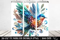 Abstract Vibrant Watercolor Bird | 20 oz Tumbler Product Image 2