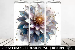 20 Oz Tumbler Sublimation | Shiny Dahlia Product Image 2