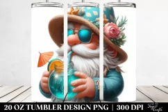 Detailed Gnome Beach Wear Turquoise Hat | 20 Oz Tumbler Product Image 2