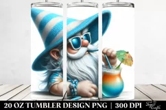 Detailed Gnome Beach Wear Turquoise Hat | 20 Oz Tumbler Product Image 2