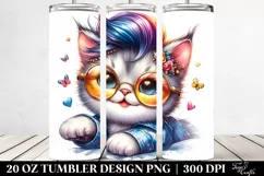 Cute Baby Cat Playing with Cool Haircut | 20 oz Tumbler Product Image 2