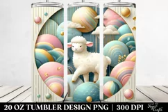 3D Embossed Lamb Clipart 20 Oz Tumbler Product Image 2