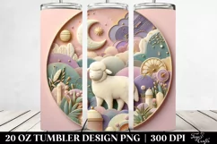 3D Embossed Lamb Clipart 20 Oz Tumbler Product Image 2