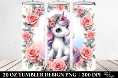Cute Baby Unicorn Pastel Clipart | 20 oz Tumbler Product Image 2