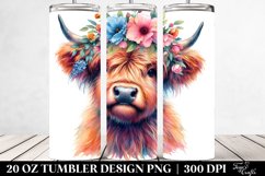 Contempt Highlandcow with Floral Wreath, Transparent 20 Oz Product Image 2