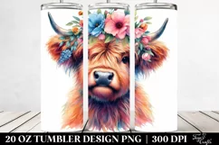 Contempt Highlandcow with Floral Wreath, Transparent 20 Oz Product Image 2
