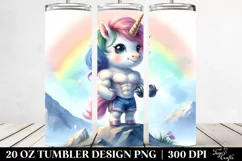 Cute Baby Unicorn Poses as Body Builder | 20 oz Tumbler Product Image 2