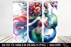 Mermaid Floral Wreath Tumbler Product Image 2