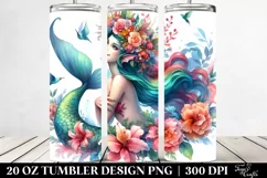 Mermaid Floral Wreath Tumbler Product Image 2