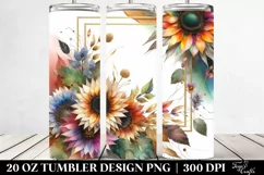 Colorful Sunflower Horizontal Frame Gold Foil | 20 Oz Product Image 2