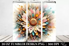 Abstract Pastel Gerbera, Transparent 20 Oz Tumbler Product Image 2