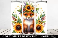 Vibrant Boho Cute Baby Fox | 20 Oz Tumbler Product Image 2