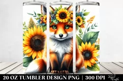 Vibrant Boho Cute Baby Fox | 20 Oz Tumbler Product Image 2