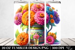 20 Oz Tumbler Sublimation | colorful Zinnia Can Product Image 2