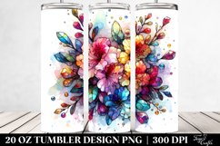 20 Oz Tumbler Sublimation | Colorful Stained Watercolor Product Image 2