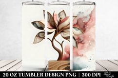 Abstract Wooden Small Magnolia | 20 Oz Tumbler Product Image 2