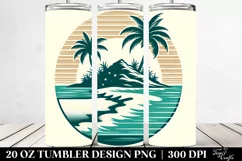 Retro Tropical Beach Island | 20 Oz Tumbler Product Image 2
