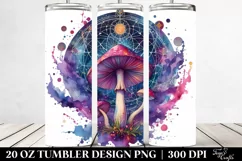 Vibrant Magical Celestial Mushroom Clipart, 20 Oz Tumbler Product Image 2