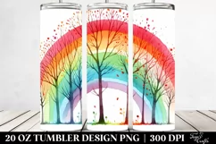 Colorful Simple Watercolor Rainbow Trees | 20 oz Tumbler Product Image 2
