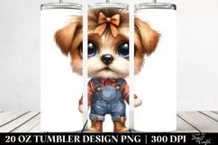 Funny Dog with Bow 20 Oz Tumbler Product Image 2