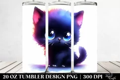 Simple Vibrant Baby Cat Drawing | 20 Oz Tumbler Product Image 2
