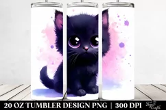 Simple Vibrant Baby Cat Drawing | 20 Oz Tumbler Product Image 2