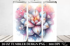 Abstract Vibrant Gardenia Heart | 20 Oz Tumbler Product Image 2