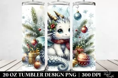Cute Watercolor Dragon Winter 20 Oz Tumbler Product Image 2