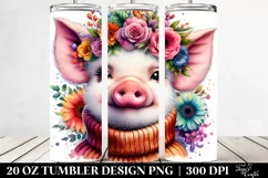 Cute Baby Pig Posing Like a Model | 20 oz Tumbler Product Image 2