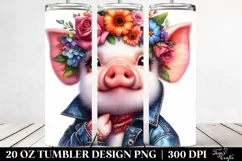 Cute Baby Pig Posing Like a Model | 20 oz Tumbler Product Image 2