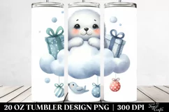 Cute Seal with Presents Clipart, 20 Oz Tumbler Product Image 2