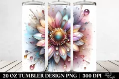 Abstract Pastel Sunflower | 20 oz Tumbler Product Image 2
