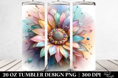Abstract Shiny Sunflower Tumbler | 20 oz Tumbler Product Image 2
