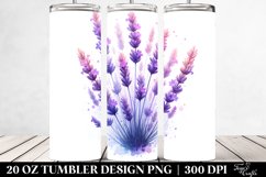 20 Oz Tumbler Sublimation | Shiny Lavender Watercolor Product Image 2